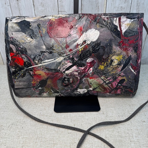 Handbags - Vintage 80s Artist-Made Abstract Painted Crossbody – One of a Kind